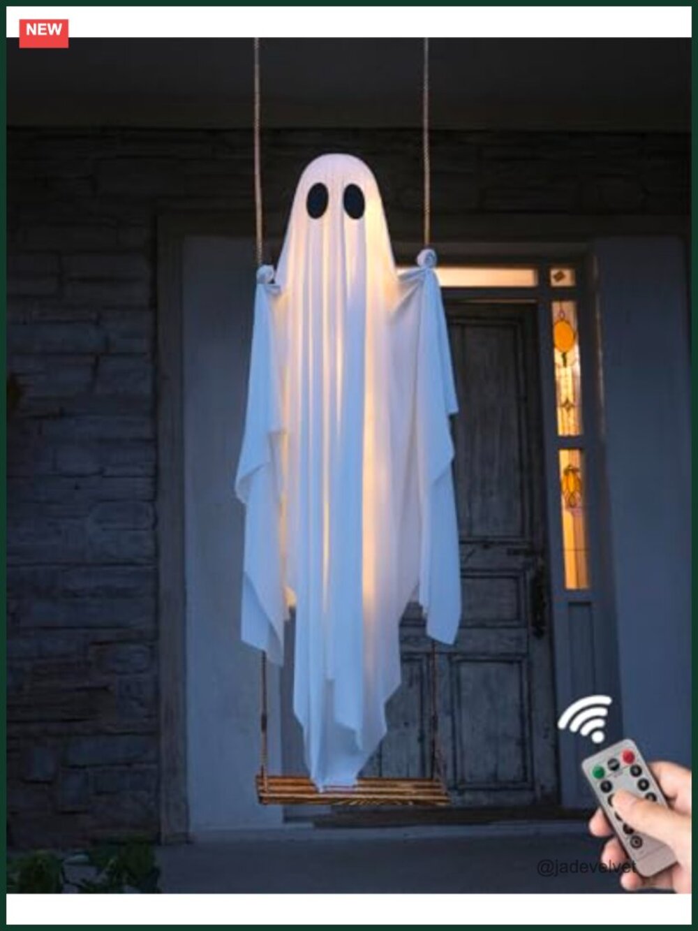 5FT Hanging Ghost Halloween Decor with LED Lights, Battery Powered, Lighted